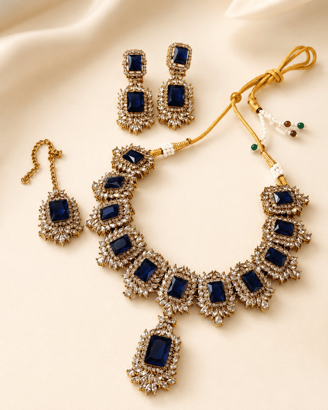 Noor-e-Navy Kundan Set