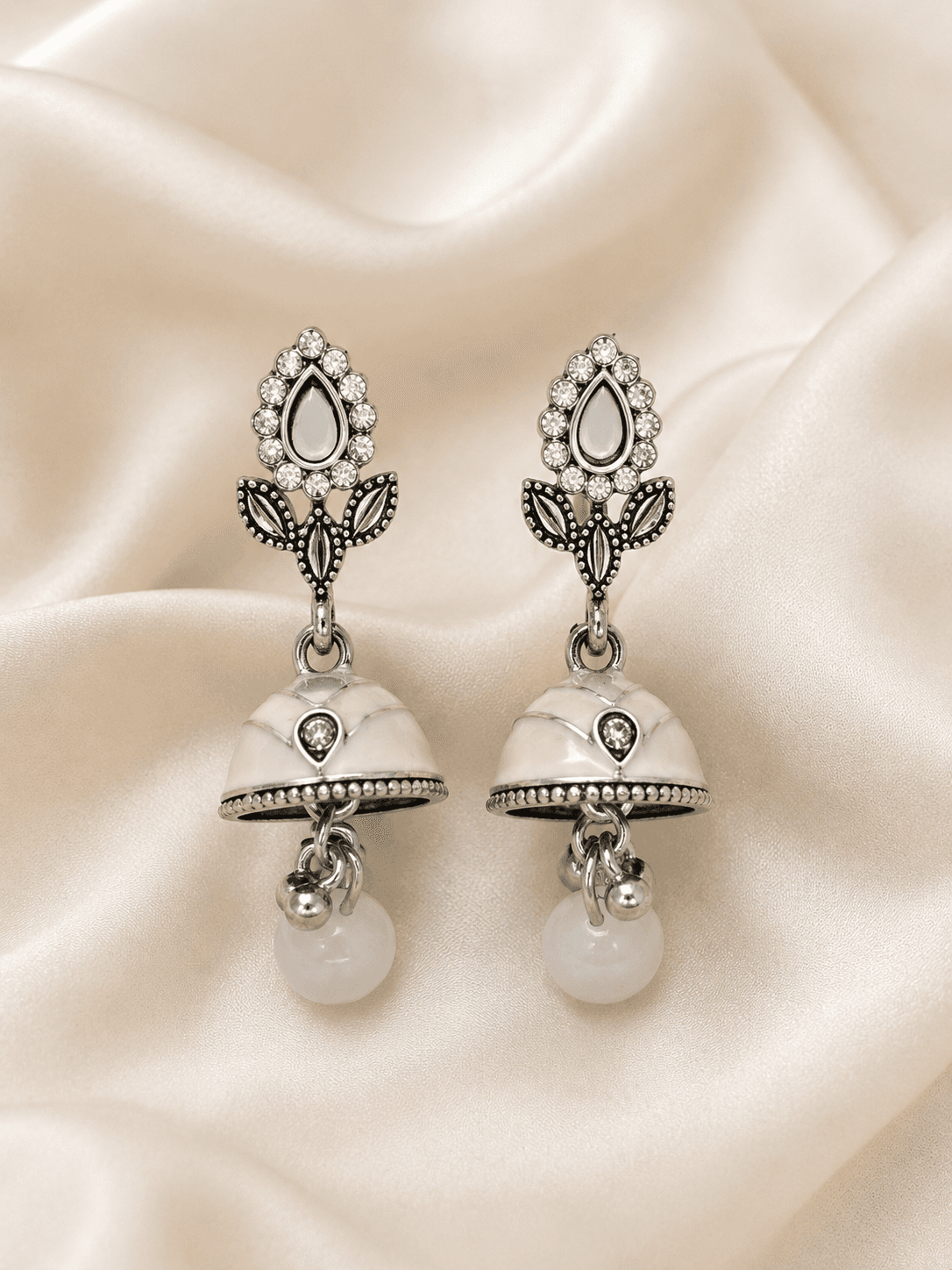 Safed Noor Jhumkas